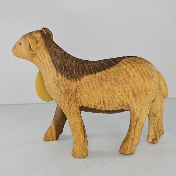 Hand-Carved Wooden Ram Goat Figurine With Dr. Livingstone I Presume Tag - Picture 4 of 8